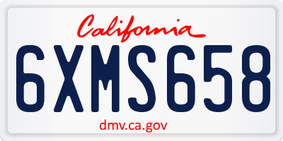 CA license plate 6XMS658