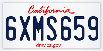 CA license plate 6XMS659