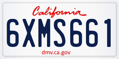 CA license plate 6XMS661