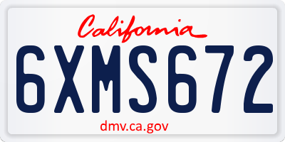 CA license plate 6XMS672
