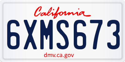 CA license plate 6XMS673