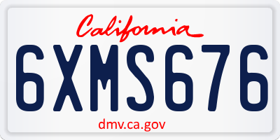 CA license plate 6XMS676
