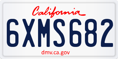 CA license plate 6XMS682