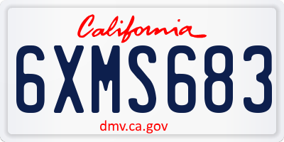 CA license plate 6XMS683
