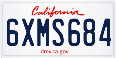 CA license plate 6XMS684