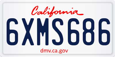 CA license plate 6XMS686