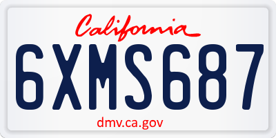 CA license plate 6XMS687