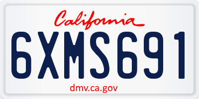 CA license plate 6XMS691