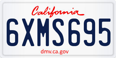 CA license plate 6XMS695