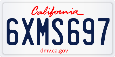 CA license plate 6XMS697