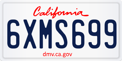 CA license plate 6XMS699
