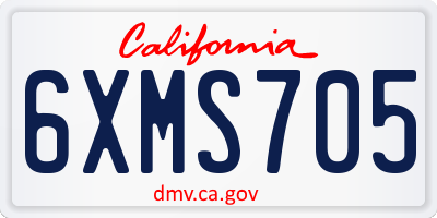 CA license plate 6XMS705
