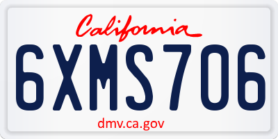 CA license plate 6XMS706