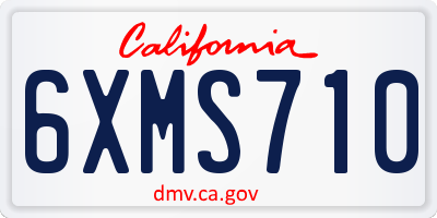 CA license plate 6XMS710
