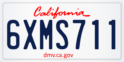 CA license plate 6XMS711