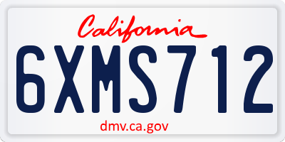 CA license plate 6XMS712
