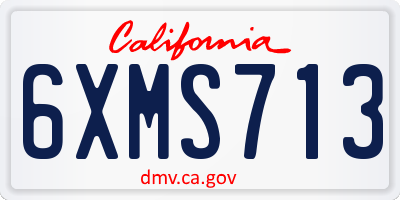 CA license plate 6XMS713