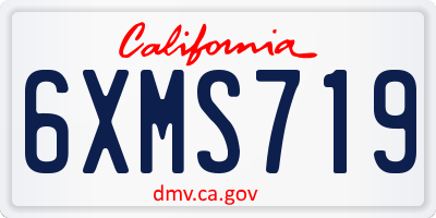 CA license plate 6XMS719