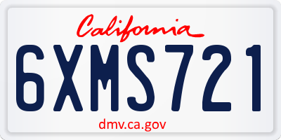 CA license plate 6XMS721