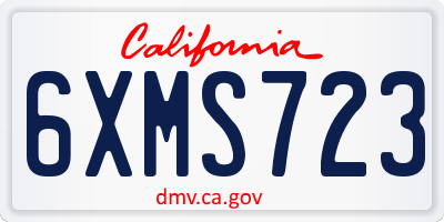 CA license plate 6XMS723