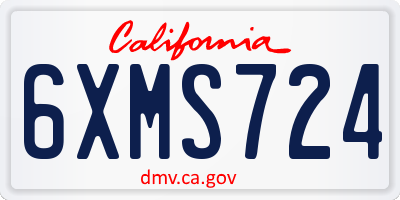 CA license plate 6XMS724