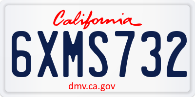 CA license plate 6XMS732