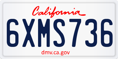 CA license plate 6XMS736