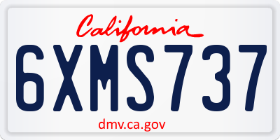 CA license plate 6XMS737
