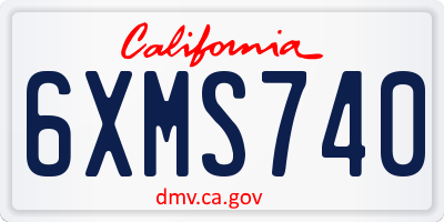 CA license plate 6XMS740