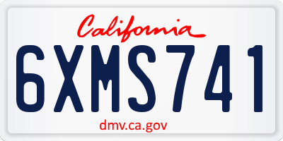 CA license plate 6XMS741