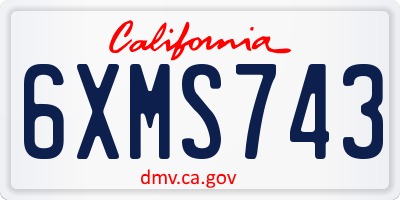 CA license plate 6XMS743