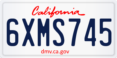 CA license plate 6XMS745