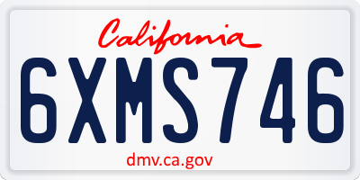 CA license plate 6XMS746