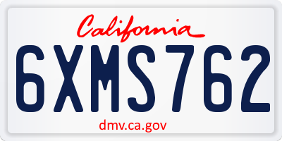 CA license plate 6XMS762