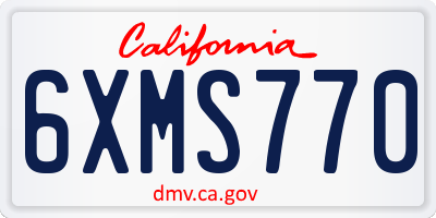 CA license plate 6XMS770