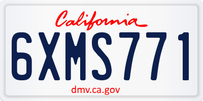 CA license plate 6XMS771