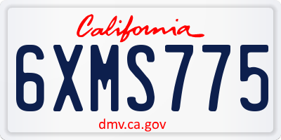 CA license plate 6XMS775
