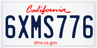 CA license plate 6XMS776