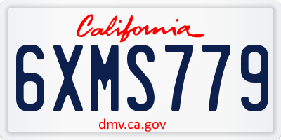 CA license plate 6XMS779