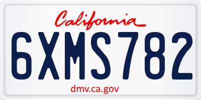 CA license plate 6XMS782