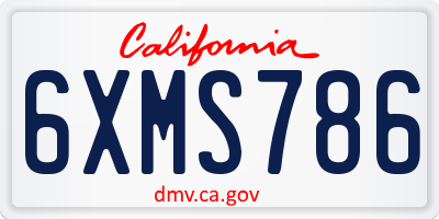 CA license plate 6XMS786