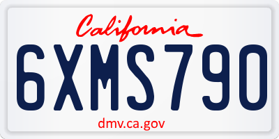 CA license plate 6XMS790