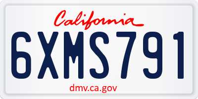 CA license plate 6XMS791