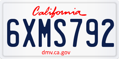 CA license plate 6XMS792