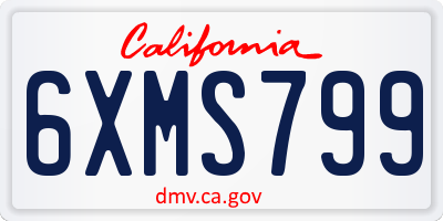 CA license plate 6XMS799