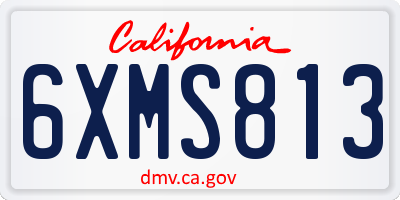 CA license plate 6XMS813