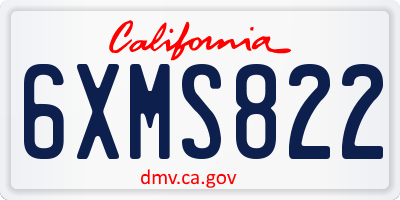 CA license plate 6XMS822
