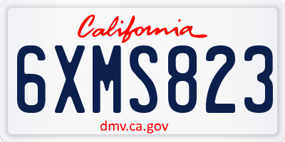 CA license plate 6XMS823