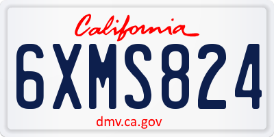 CA license plate 6XMS824