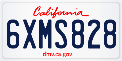 CA license plate 6XMS828